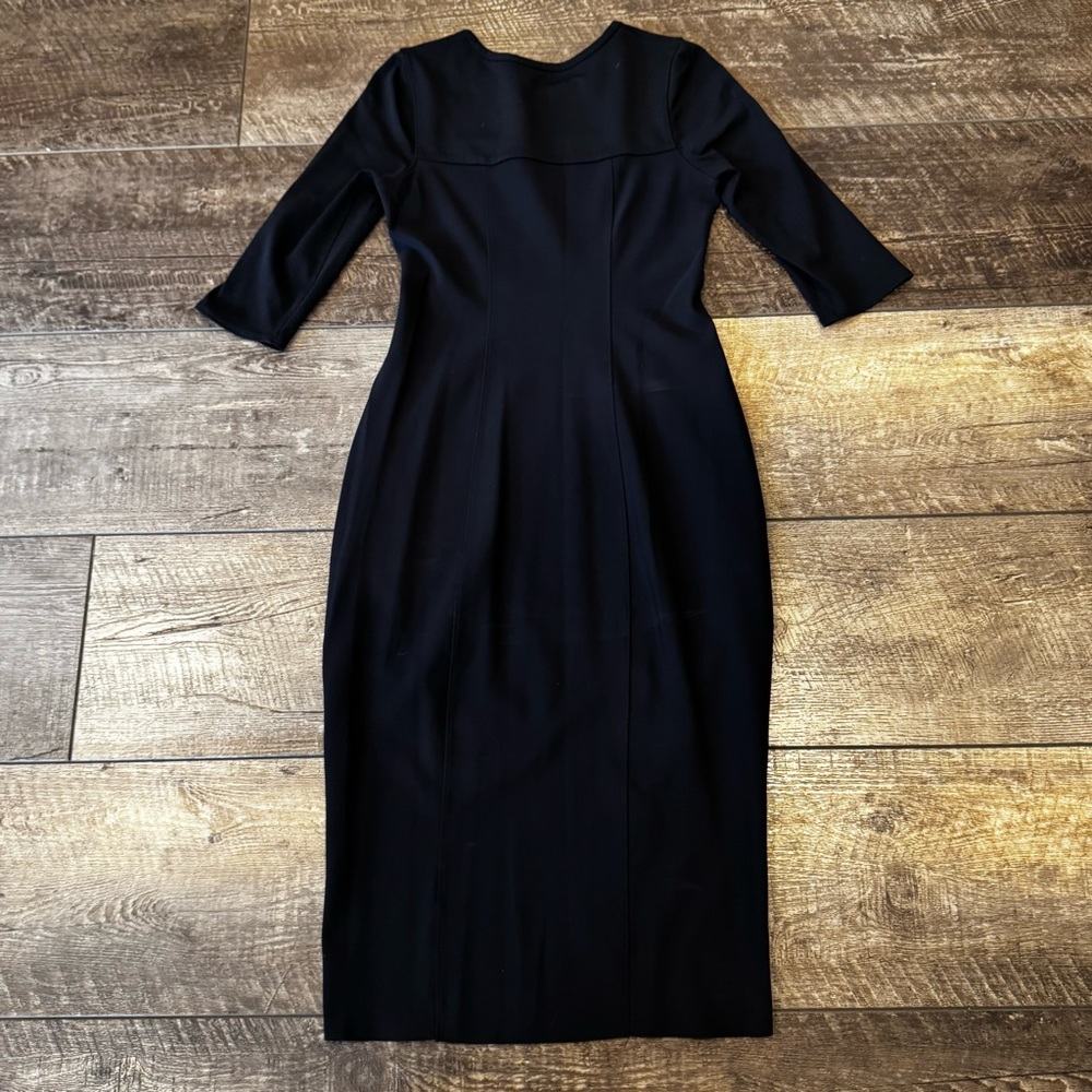 Lululemon Out Of This World Dress Midi Half Sleeve Bodycon Black Dress Size 4-6 - Picture 3 of 6